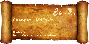 Csenger Máté névjegykártya